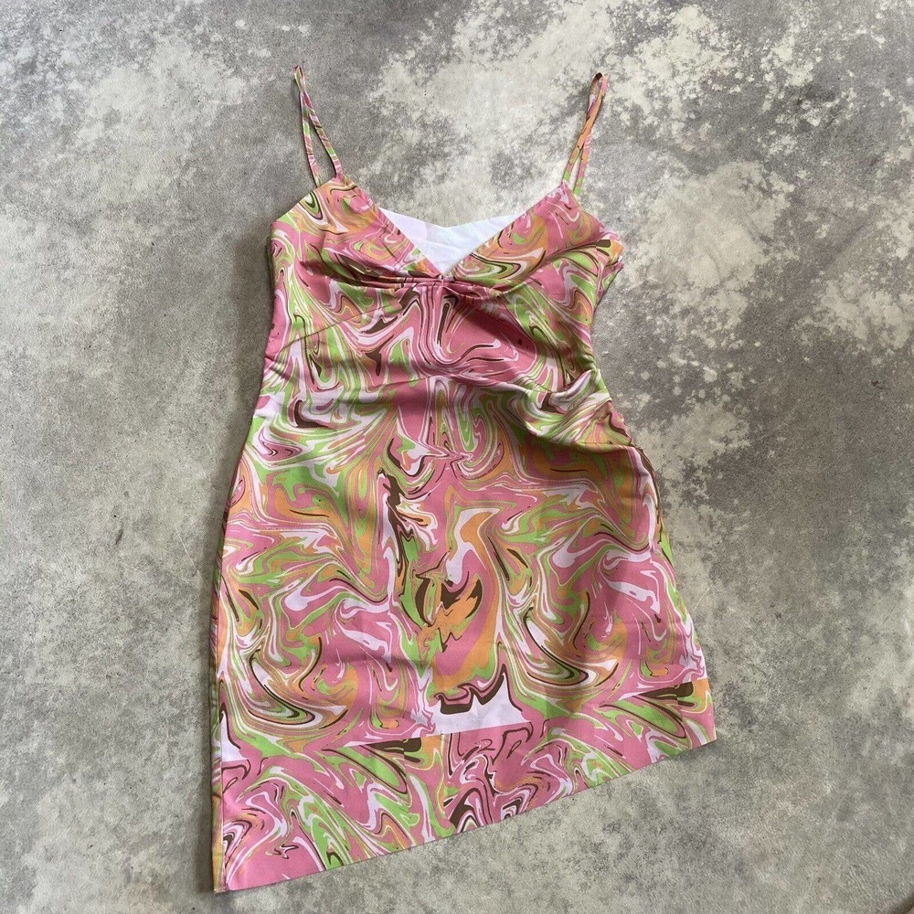 Maisie Wilen Dress‎ Womens Size Medium SS21 Party Girl Warped Pink Multicolor